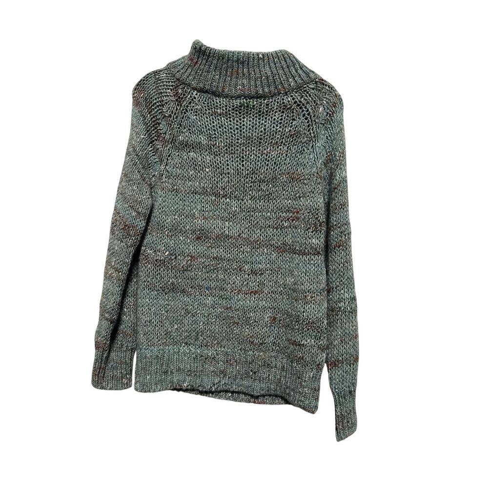 Moth Anthropologie Sweater Womens Small Blue Open Knit Funnel Neck Wool Alpaca
